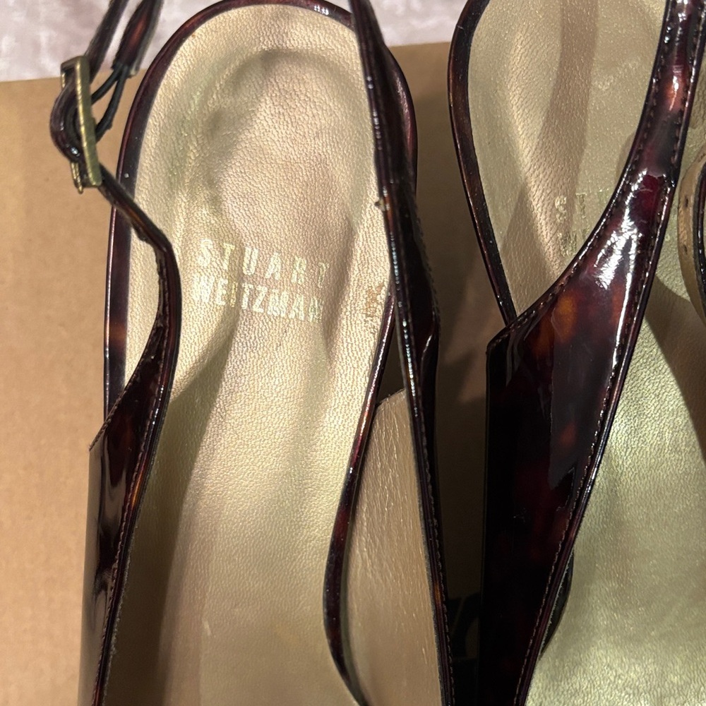 Stuart Weitzman Tortoise Pattern Slingback Heels - image 2